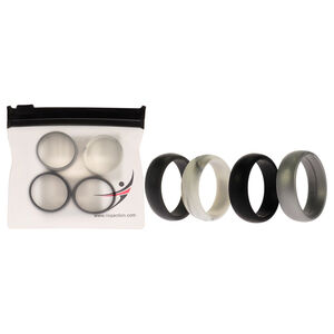 Silicone Wedding Ring Set - Marble by ROQ for Men - 4 x 12 mm Ring